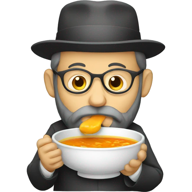 a rabbi eating soup emoji