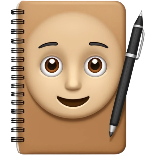 brown school notebook and pen emoji