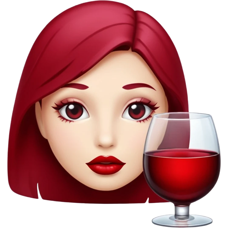 Red wine lip mark emoji png emoji
