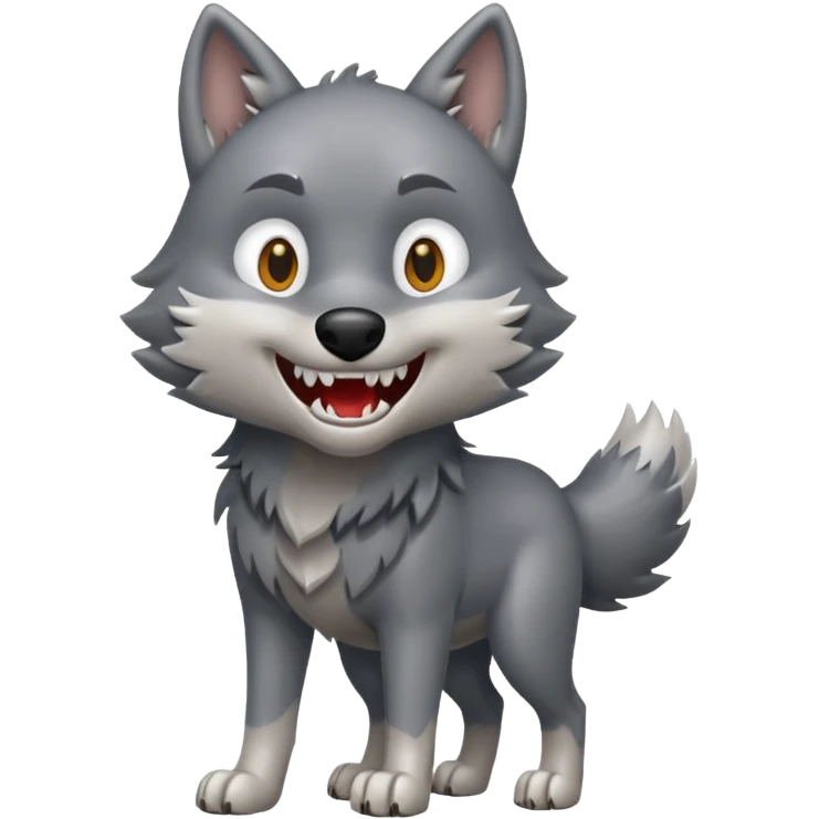 wolf standing and smiling emoji