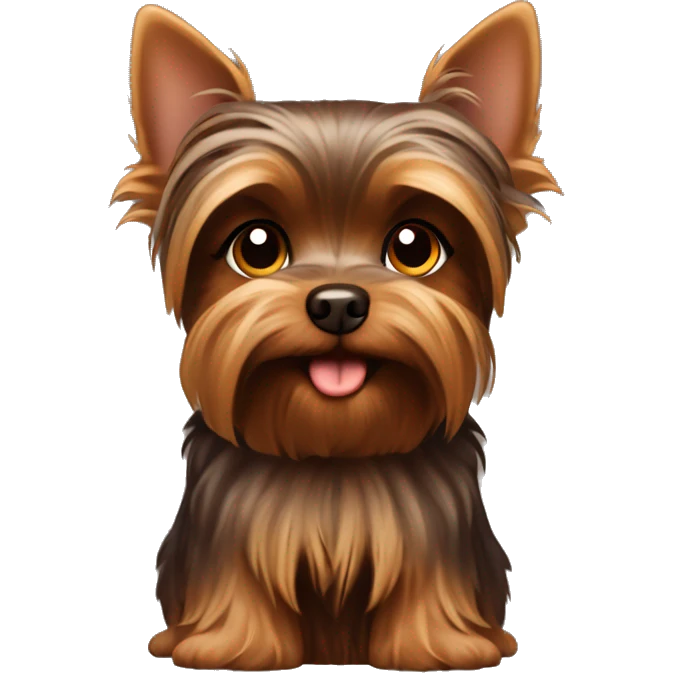 Yorkshire Terrier chocolate color with floppy ears emoji