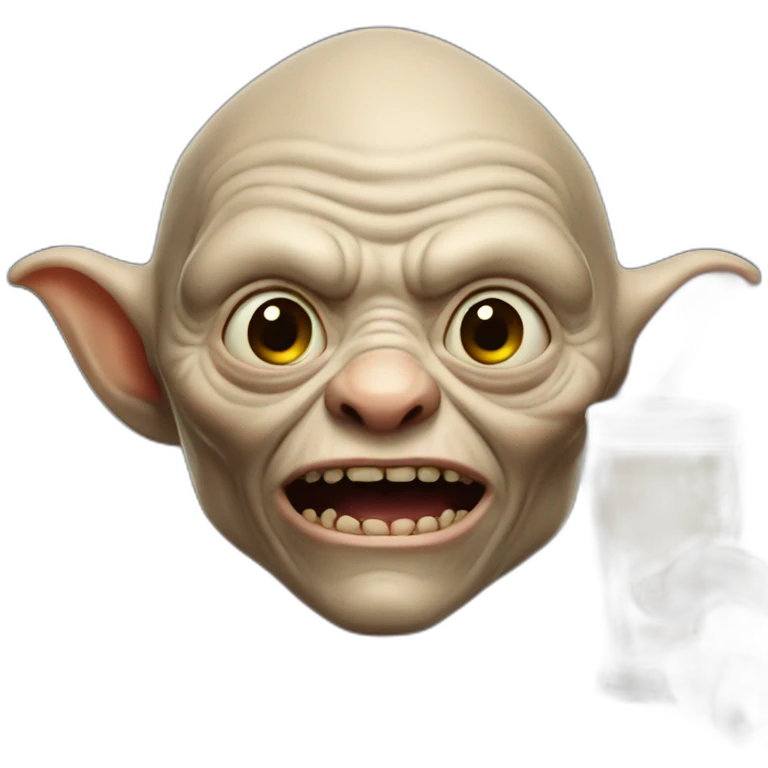Golum with a beer emoji
