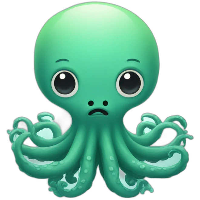 cute kraken cute face meditate emoji