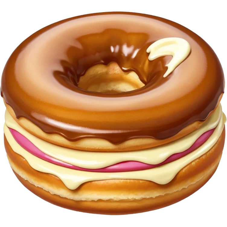 Happy Boston cream doughnut emoji