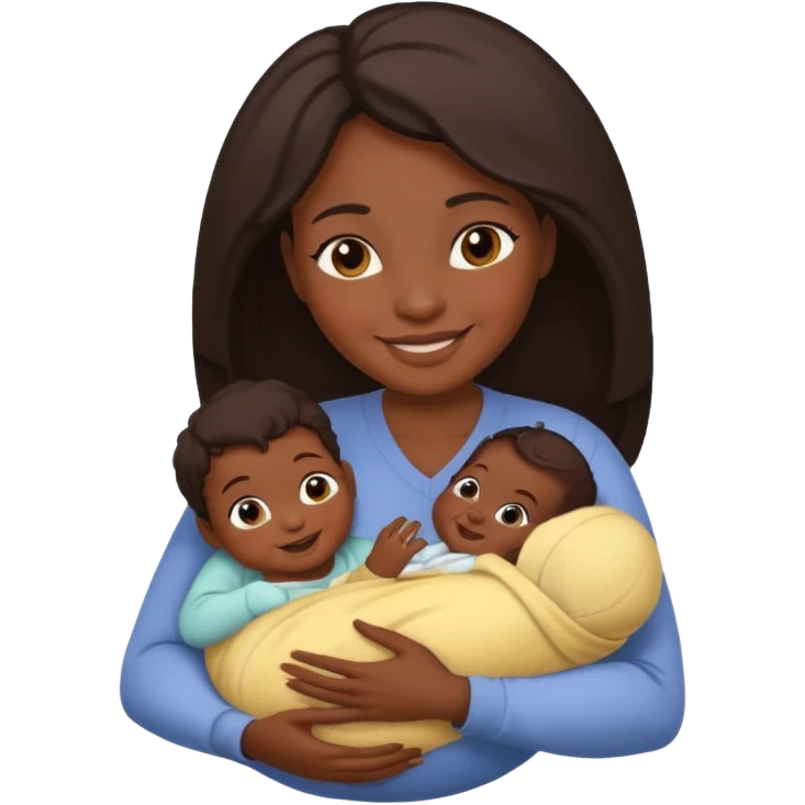 dark skinned mother with one newborn baby emoji
