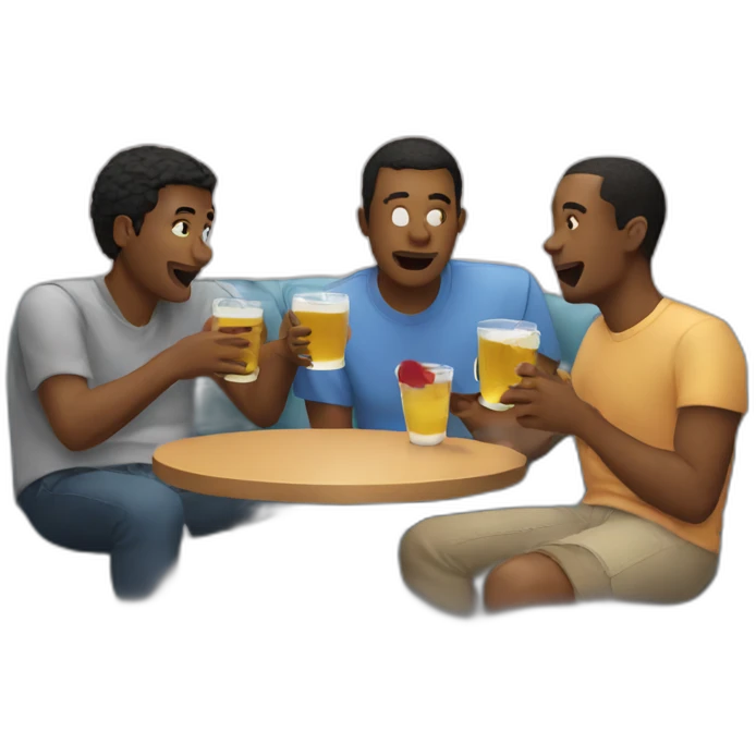 Friends drinking online emoji
