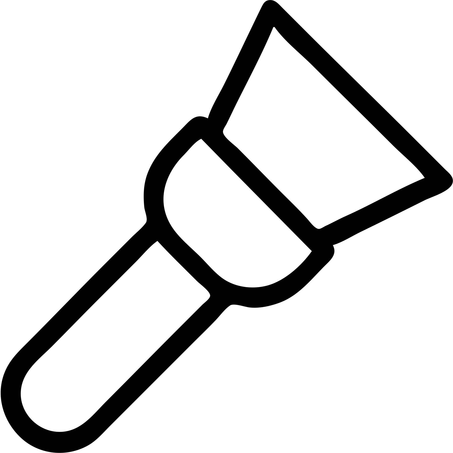 Single-stroke vector icon of a flashlight emitting a light cone: monoline circular lamp head (stroke 2 pt) at upper left meeting a straight 30° outline wedge, open base ellipse, no fill, no handle or internal details, monochrome deep-indigo stroke on white square background, flat icon, no gradients or drop shadows emoji