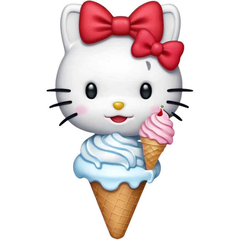 Hello kitty holding ice cream  emoji