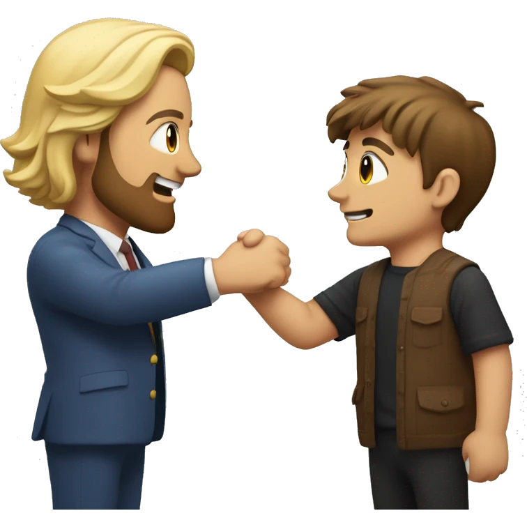 Ronlado Handshaking With Mr. Beast emoji
