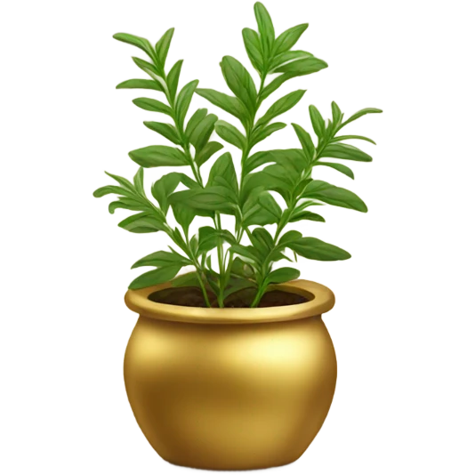 Herb in gold pot emoji