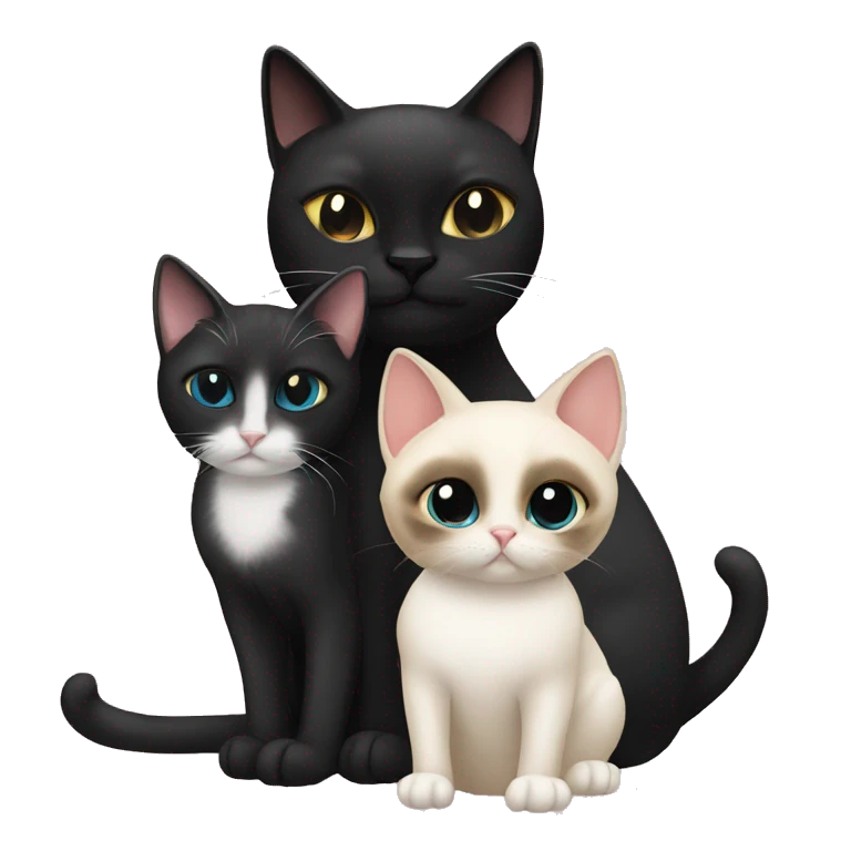 Black cat and Siamese cat emoji