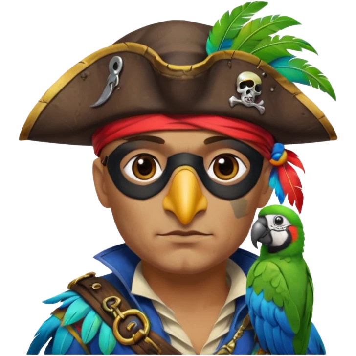 pirate and parrot emoji