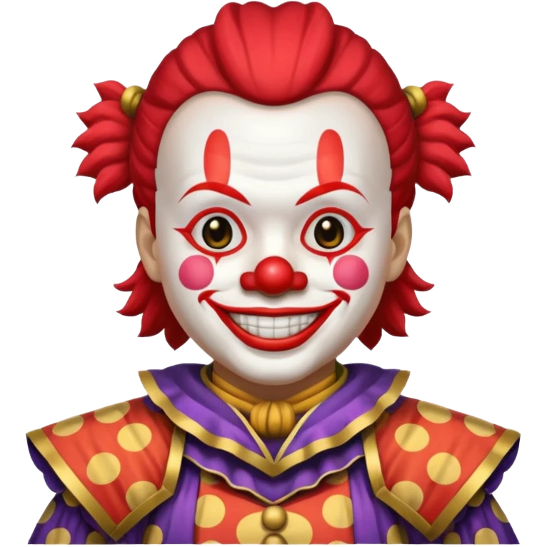clown, wearing japanese samurai custome emoji