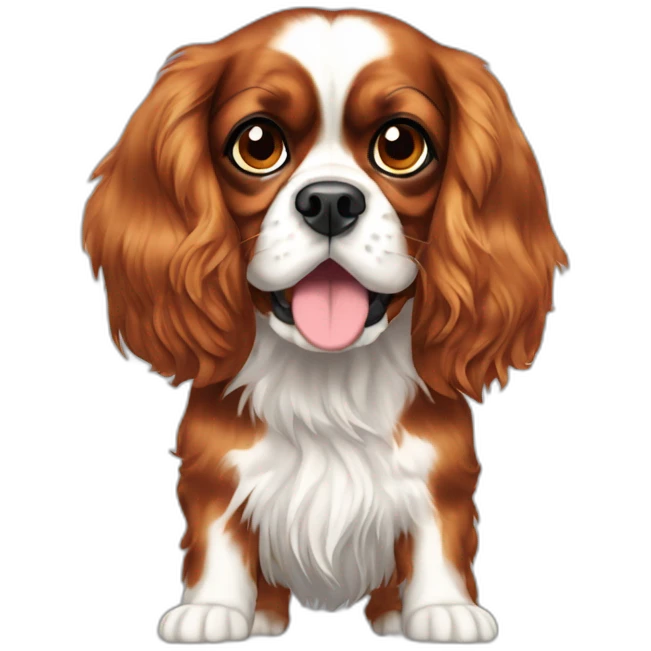 dog Cavalier King Charles Spaniel full height emoji