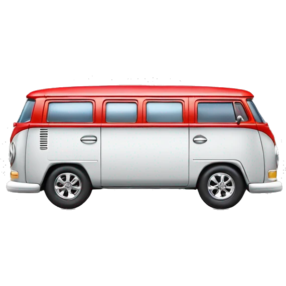 Side view.Mattel hot wheels Volkswagen Kool Kombi.tooned.sports car.red emoji