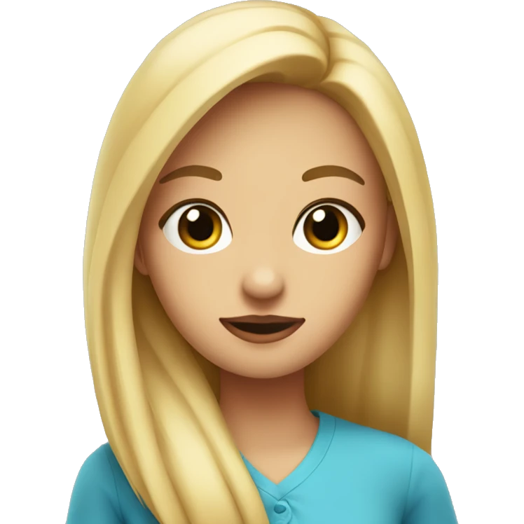 Chica rubia con pelo largo y ojos azules emoji