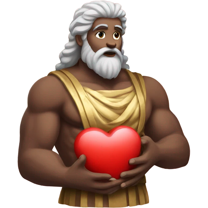 Zeus holding a heart emoji