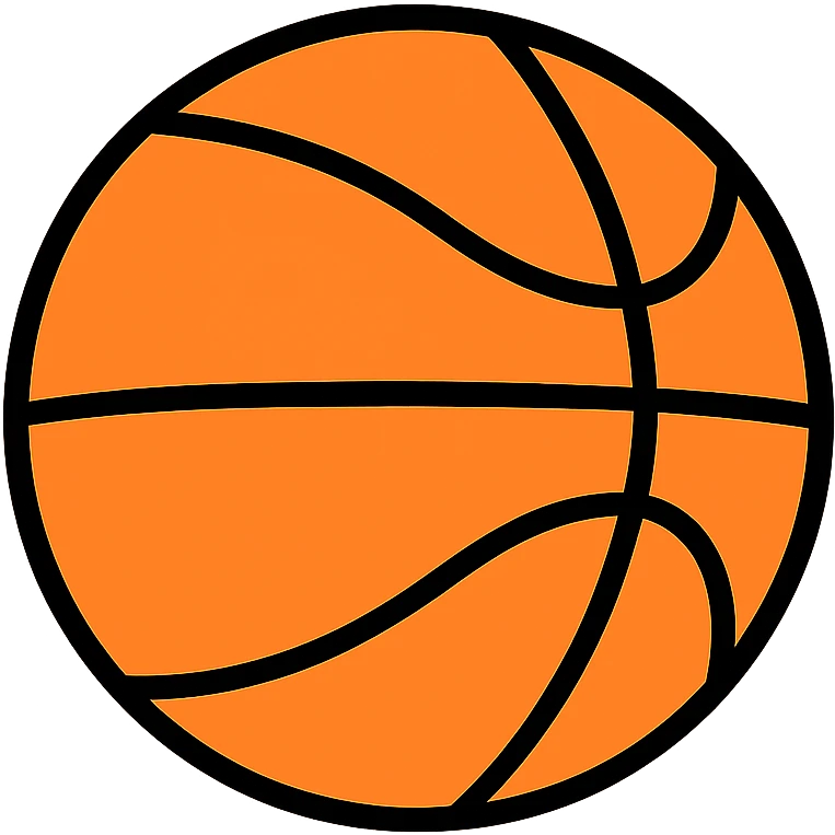 Orange basketball with black seams emoji