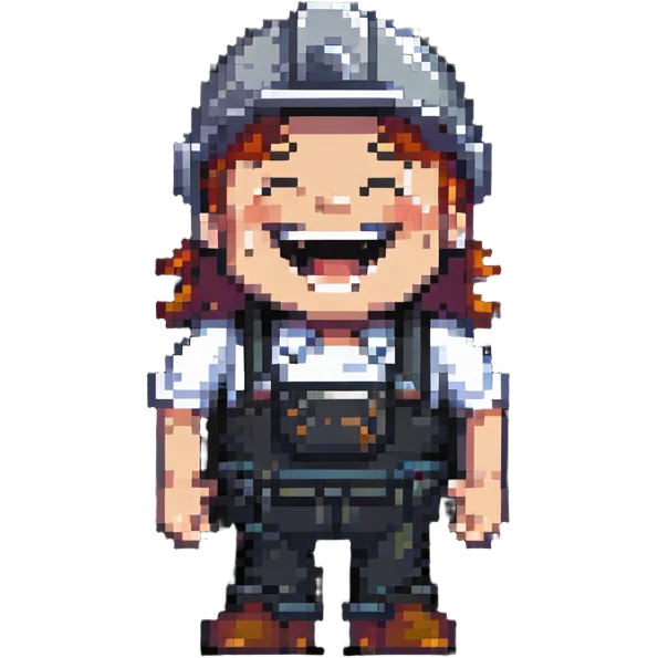 builder laughing exaggeratedly emoji
