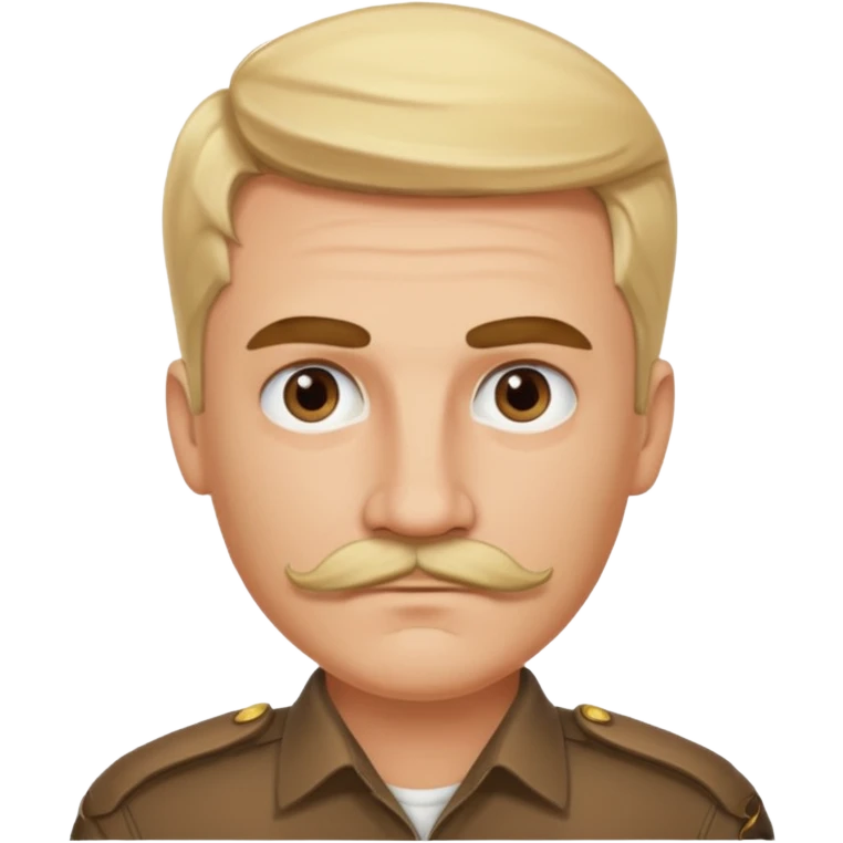 A blonde man Sherif with mustache,brave with brown eyes and thick eyebrows  emoji