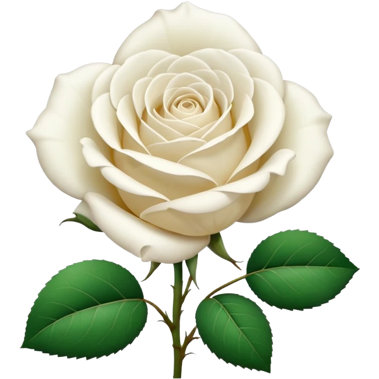 white rose, without green leaves, just flower emoji