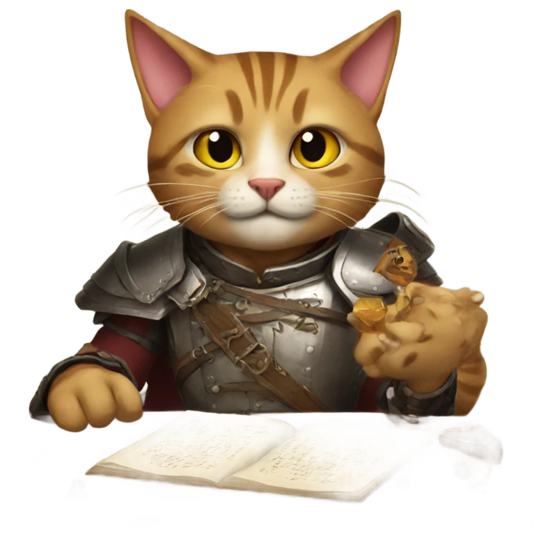 cats playing dnd emoji