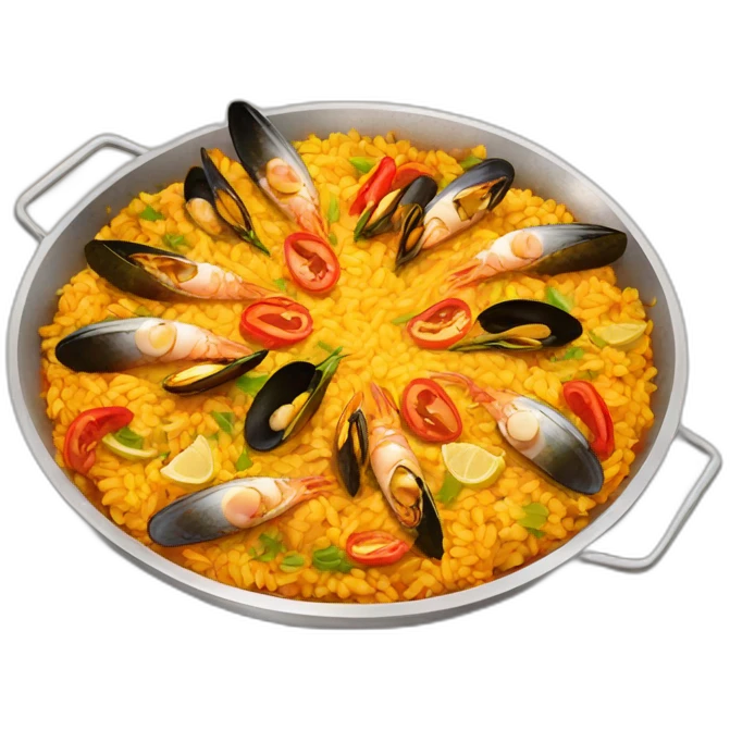 Paella meal without a plat emoji