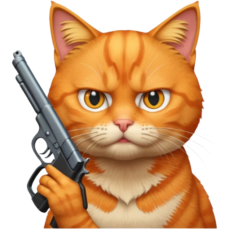 Cat with a gun that's angry emoji