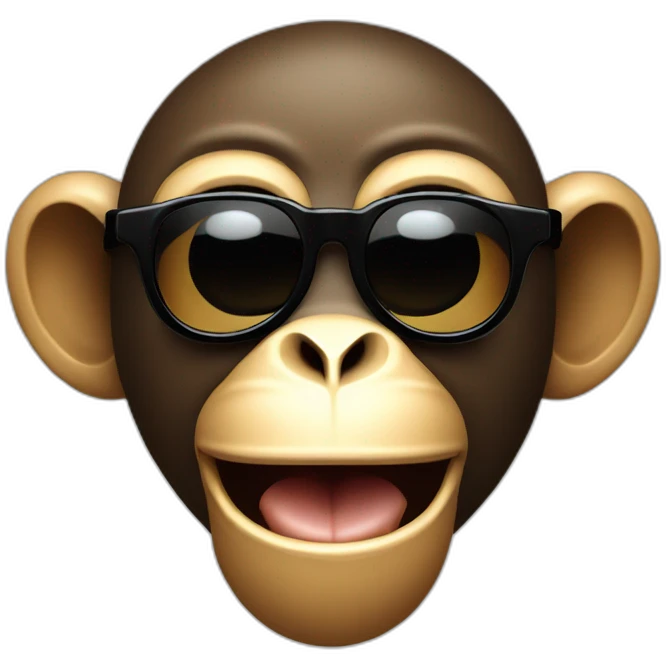 Monkey with cool shades laughing at the camera highly detailed profile picture pixel art emoji
