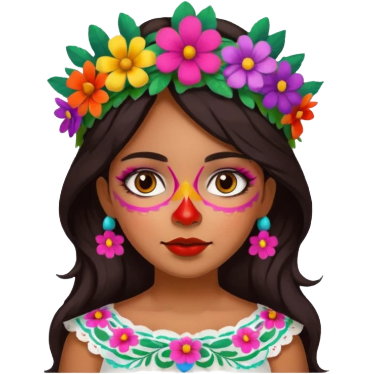 mexican girl with painted face emoji