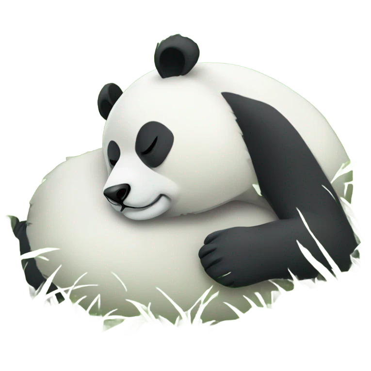 Tired panda sleeping in grass emoji