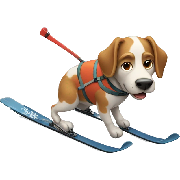 dog skiing emoji