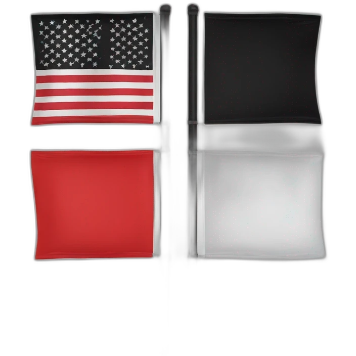 One strip black and one strip red rectangular flag emoji