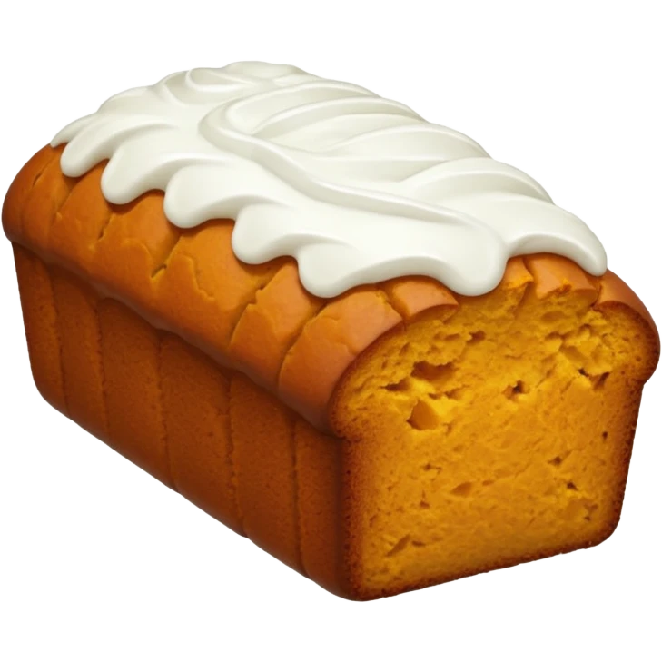 Pumpkin loaf with white icing  emoji