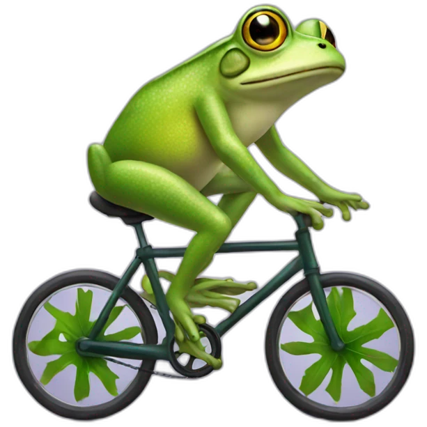 Frog riding a cycle emoji