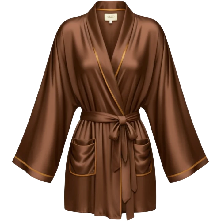 espresso colored silk short womens robe emoji