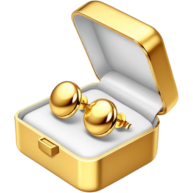Gold earrings in a box emoji