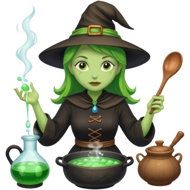 green witch cooking potion emoji