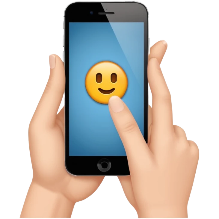 hands holding a cell phone in horizontal emoji