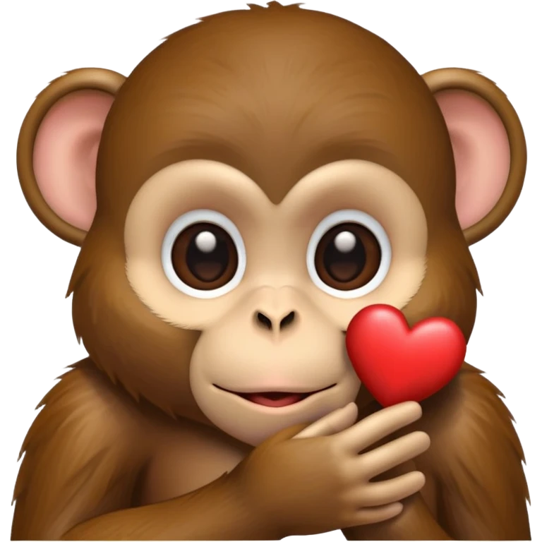 A monkey who gives kiss heart shape  emoji