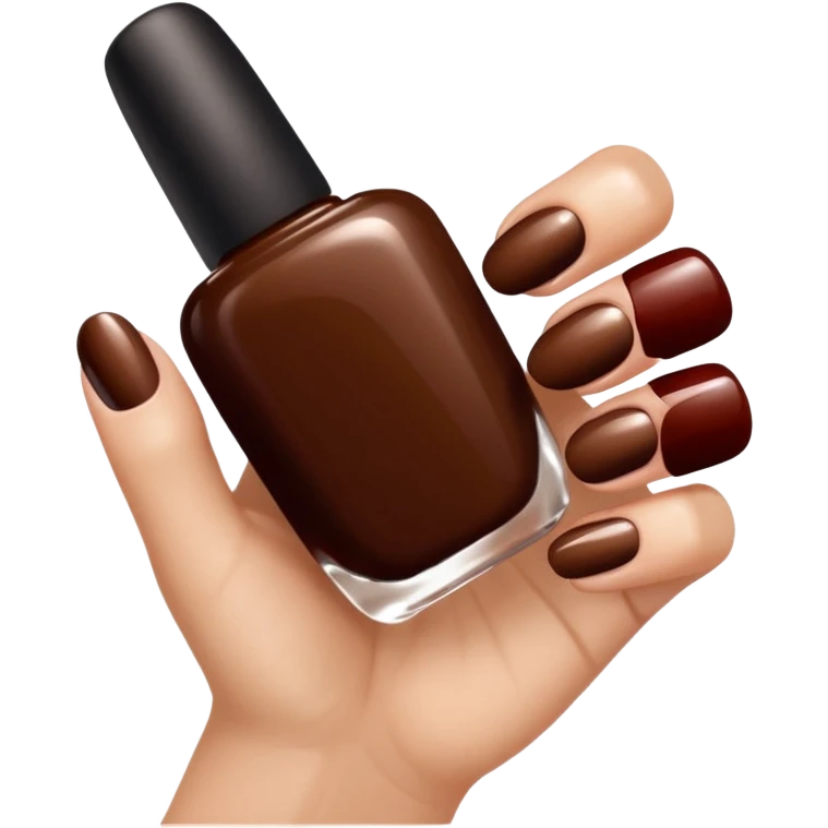 💅🏼 comme cet émoji, mais les ongles et le vernis en marron emoji