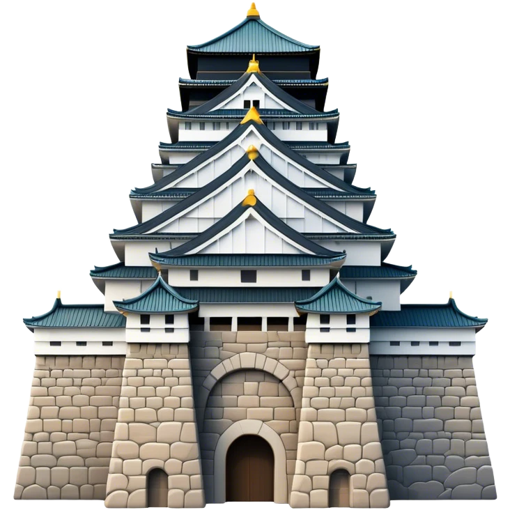Cinematic Realistic Osaka Castle Landmark Emoji, showcasing the majestic historic castle rendered with dramatic stone textures and regal, natural lighting. emoji