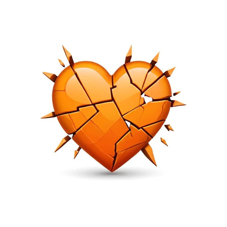 Broken heart in orange colour  emoji