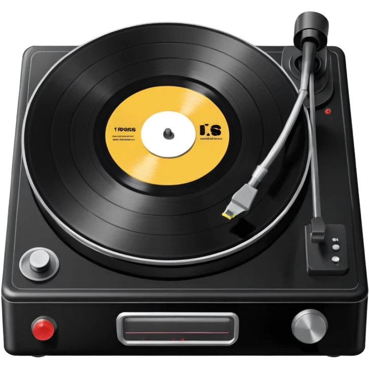 a record player spinning a 7" single emoji