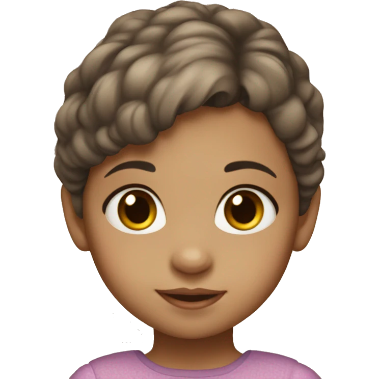 a white 1 year old girl with brown hair and brown eyes dressed nice emoji