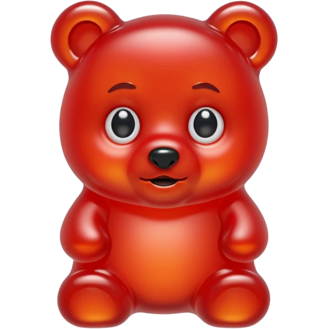 gummy bear with eyes and hair emoji