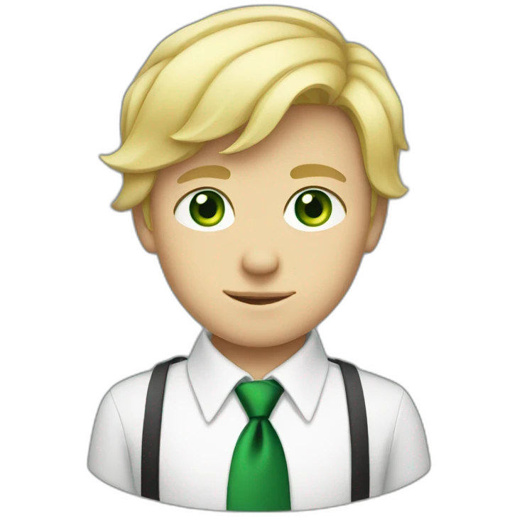 Green eyed blonde boy With a tie emoji