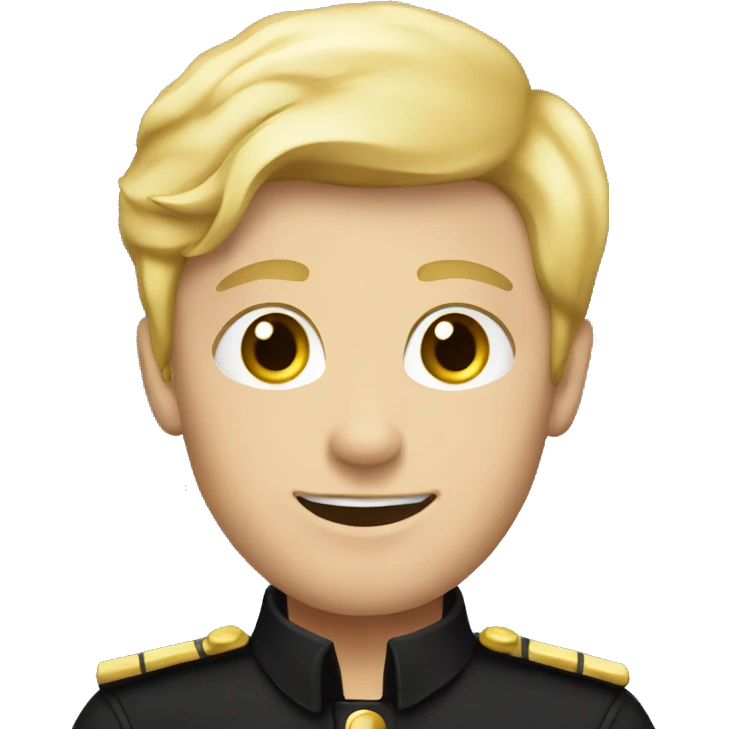 blond man in black uniform emoji