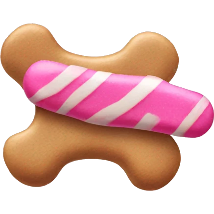 dog bone + pink candy emoji