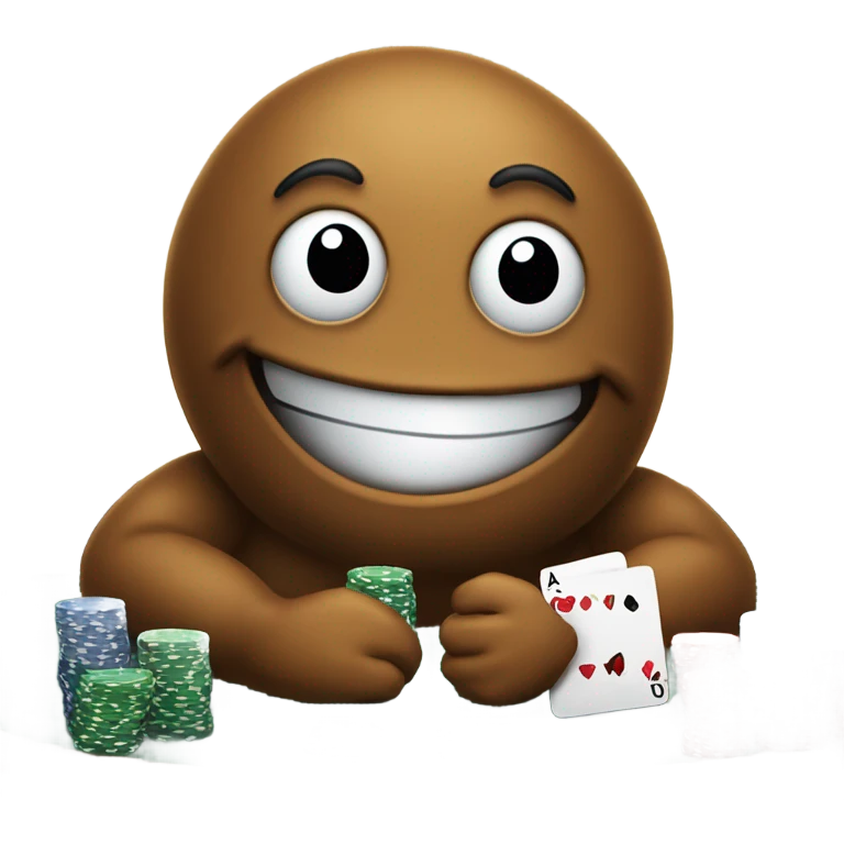Poo playing poker emoji